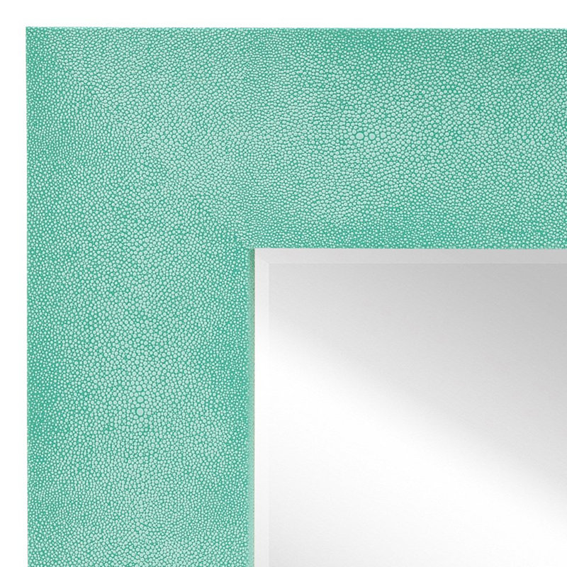Square Leather Mirror, Teal