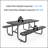 Black 6ft Long Table & Chair Set with Umbrella Hole