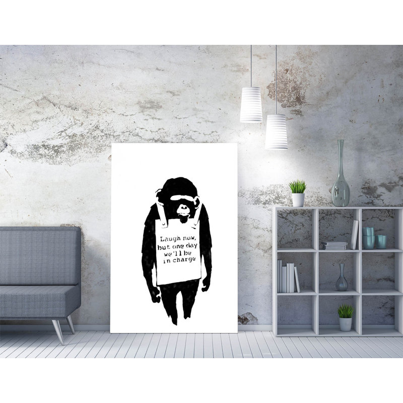 Banksy Monkey Takeover Canvas Wall Art Print Picture, 30.48 cm H x 20.32 cm W