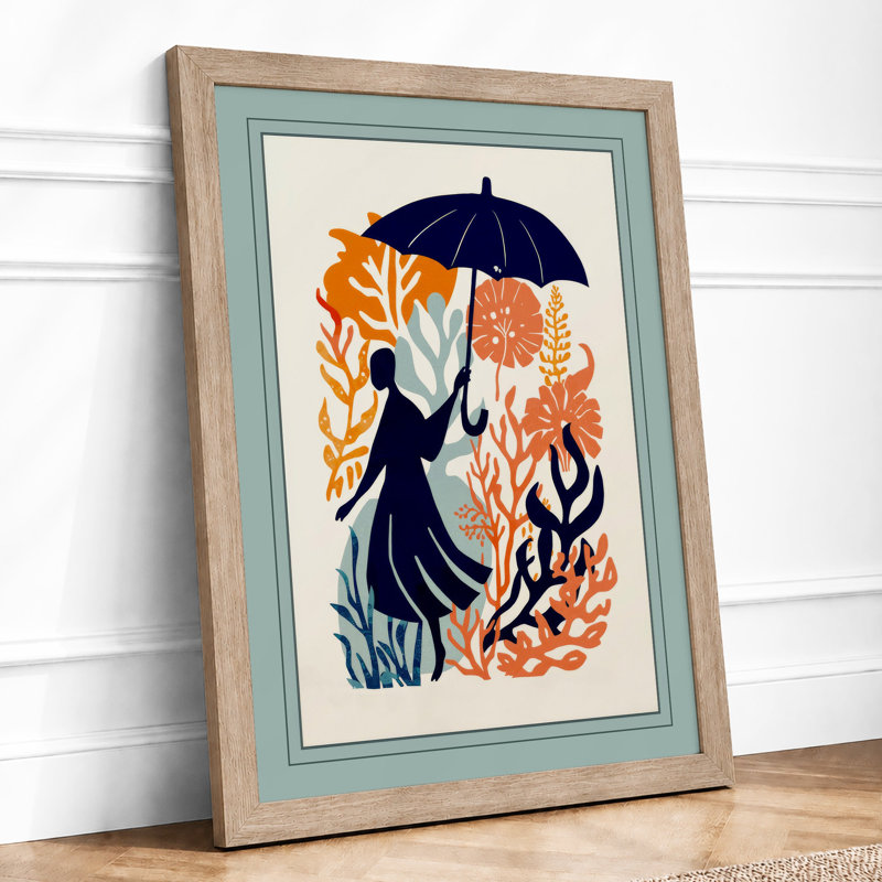 Figure Among Flowers Botanical - Print, A1 - 84.1 x 59.4 cm, Oak