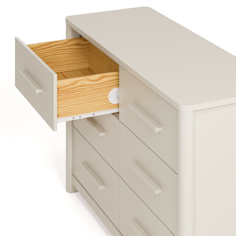 Commode 6 tiroirs Malta, Avoine givrée