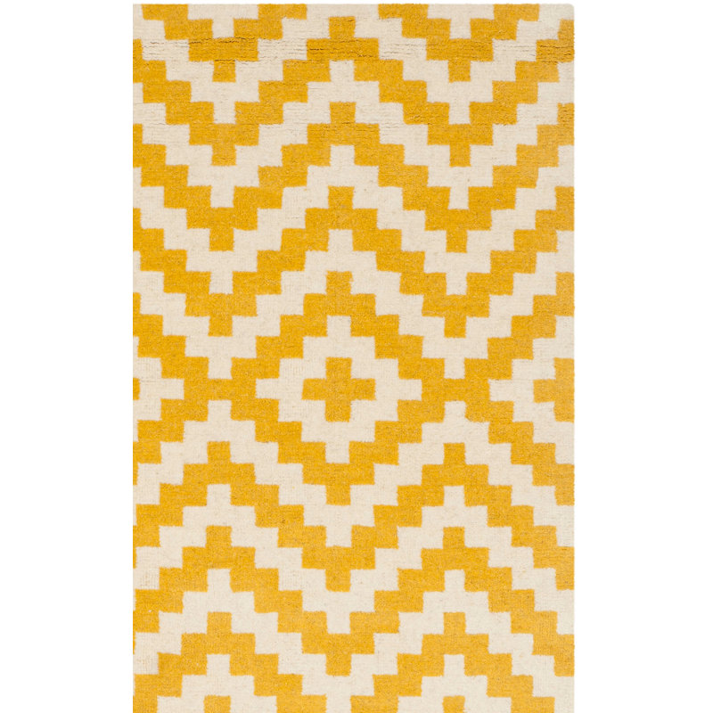 Sanyla Hand Tufted Wool Chevron Rug, Square 6'