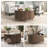 Round Coffee Table with Storage, 31.5" Walnut Fluted Drum Coffee Table with Sliding Door, Modern Mid-Century Circle Center Table for Living Room-1401715951