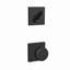 Schlage Custom FC59BWE622COL Custom Bowery Knob with Collins Rose Interior Active Trim with 16680 Latch and 10269 Strike Matte Black Finish