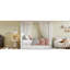 Lit plateforme simple à baldaquin avec lit gigogne et rangement polyvalent, baldaquin beige, lit gigogne, 3 tiroirs de rangement dans la teinte-89318017