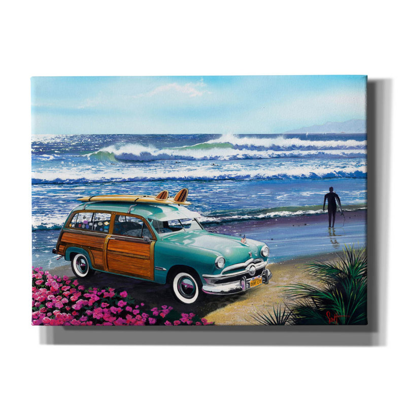«Surf City» par Scott Westmoreland, art mural sur toile, H 40 po x l 54 po x P 1,5 po