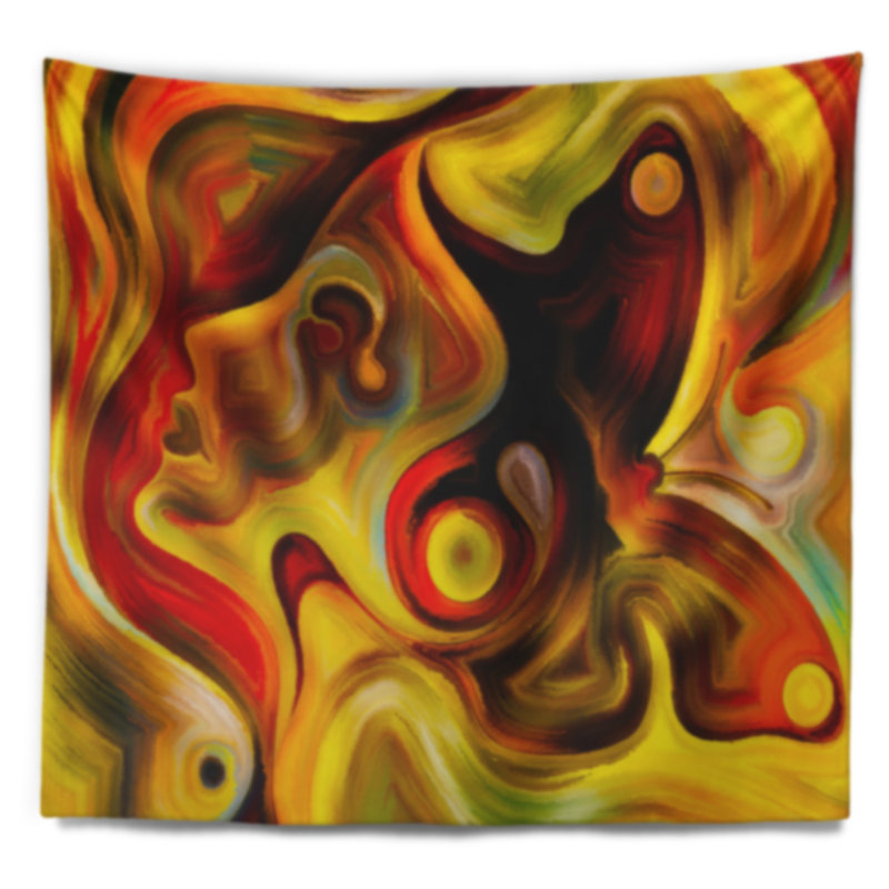 Tapisserie d'émotions de papillon abstrait, H 32 po x l 39 po