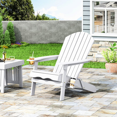 Chaise en bois blanc pour terrasse de jardin et détente près de la piscine, porte-gobelets pliants, profondeur 30,78 po, largeur 36,16 po, hauteur 35,09 po, bois 22,86 lb, bord de piscine idéal, profond, large, haut,