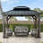 SUNJOY 10x12 Cedar Wood Gazebo with Galvanized Steel Roof, LED String Lights & Mosquito Netting -117497754-117497759