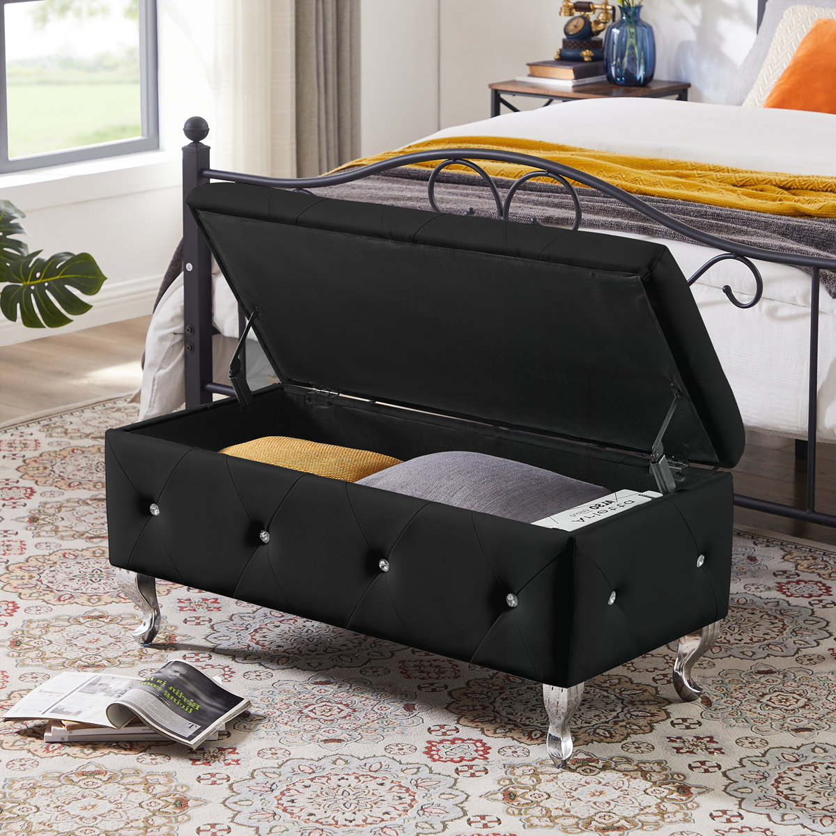Latitude Run® Flip Top Entryway Bench Seat with Safety Hinge | Wayfair