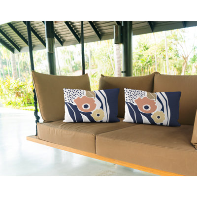 Housse et insert de coussin rectangulaire en polyester pour l'intérieur et l'extérieur