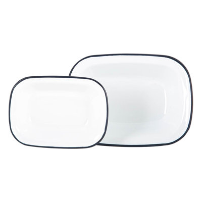 Argon Tableware Rectangle Steel Stainless Steel 2 Piece Ramekin Baker Bakeware Set