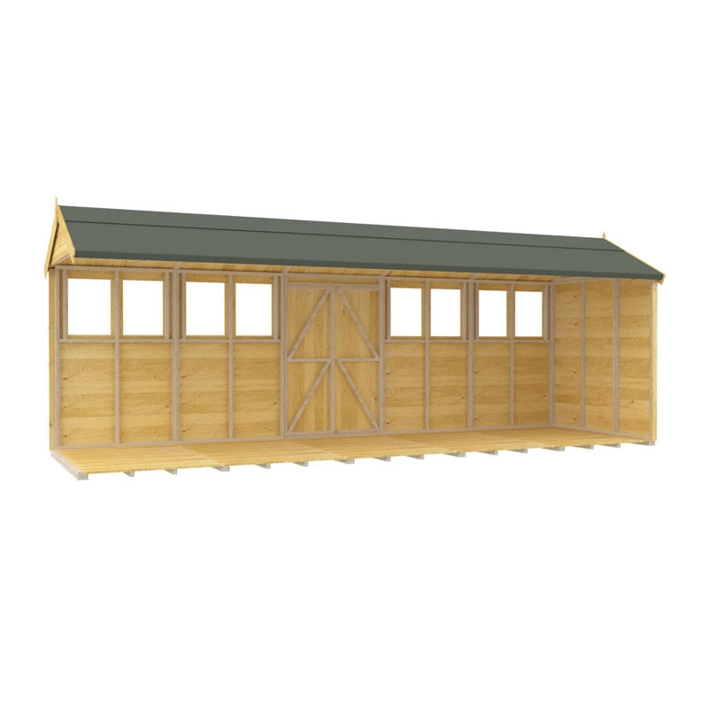 7ft x 20ft Apex Summer Shed