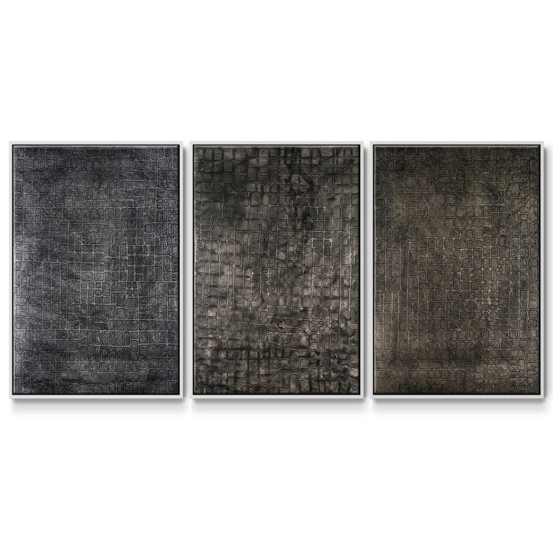 " Lattice Luster I " 3 - Pieces, White, 40" H x 78" W