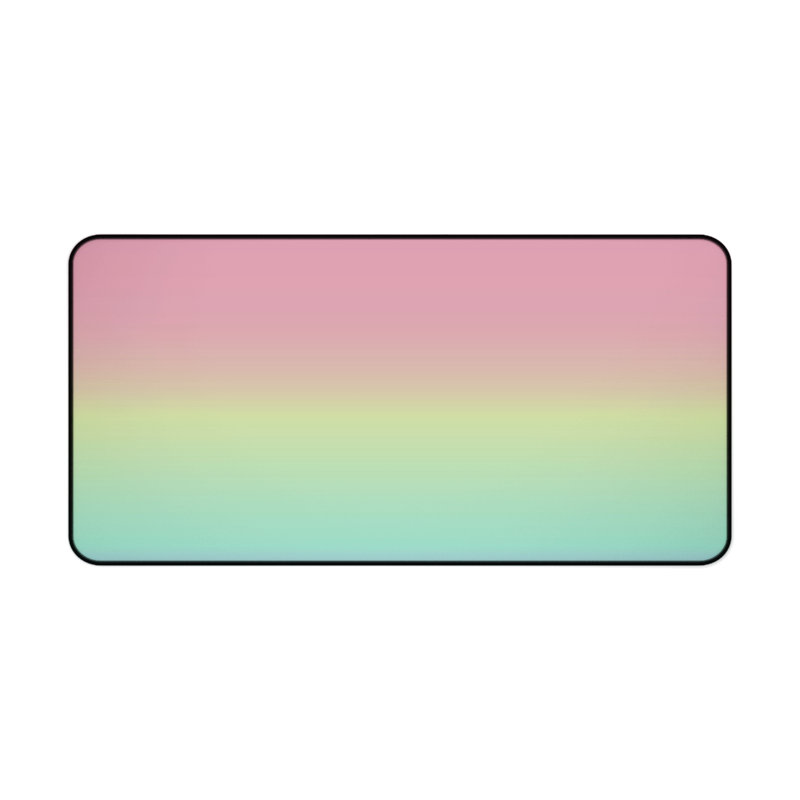 Pink Green Blue Gradient Desk Mat, 23.6x13.8