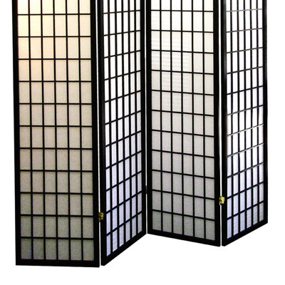 Paravent de style japonais 4, 70 po de hauteur, noir - grand paravent