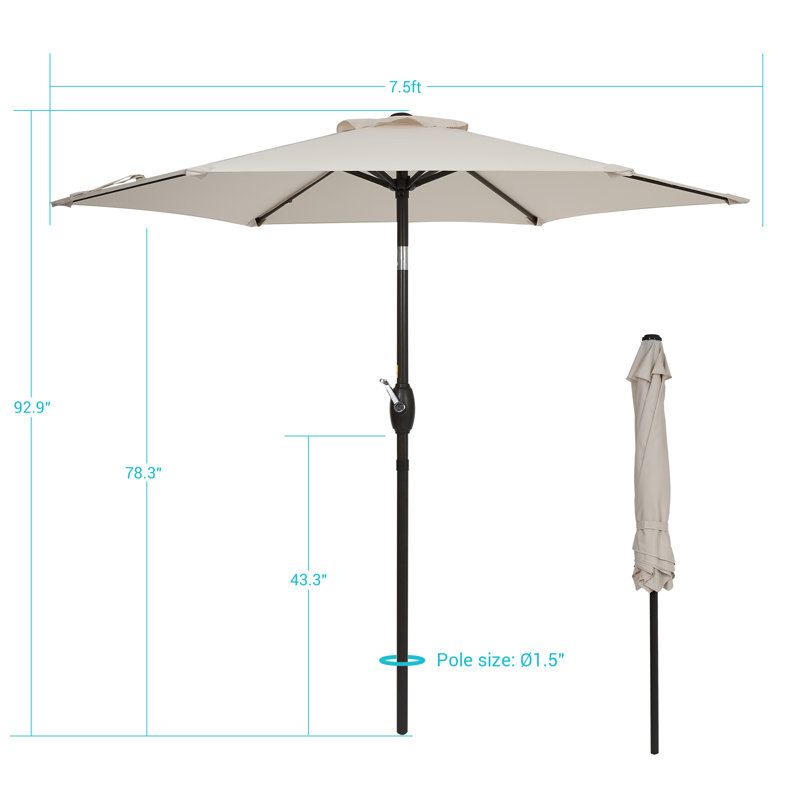 Parasol de marché 90 po Daljeet, Beige
