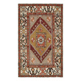 Vintage Turkish Rug With Multicolor Geometric Medallion - Rug & Kilim