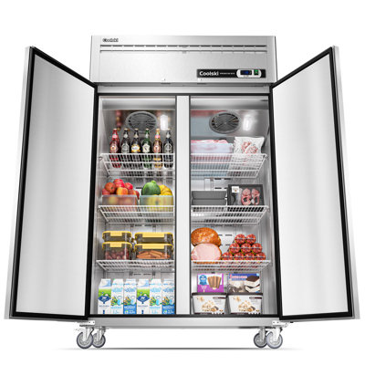 COOLSKI 48 In. 36 Cu. Ft. Auto / Cycle Defrost 2-Door Commercial Reach In Upright Freezer In Stainless Steel, Etl Doe Approved on Fridge.com - View 1