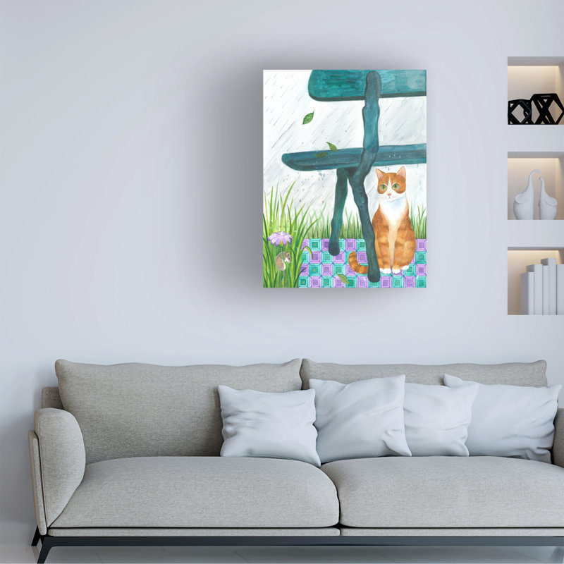 Art sur toile «CAT», par Isabelle Brent, H 19 po x l 14 po