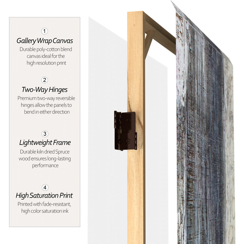 Winter Woods 6 Panel Room Divider, 6 ft Tall