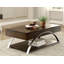 Table basse à plateau relevable en bois espresso et acier inoxydable - L 47,75 po x l 26,0 po x H 18,0 po - 1 pièce
