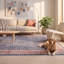 Tapis Fjord moderne à motif mosaïque mouchetée abstraite, turquoise, rose et crème, lavable à la machine, antidérapant, à poils courts, pour l'intérieur et l'extérieur, adapté aux animaux domestiques, idéal pour le salon, la chambre, la salle à manger, l'entrée, le couloir ou le bureau.-1632195890