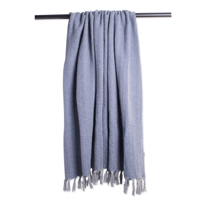 Jeté en coton Dll, Bleu