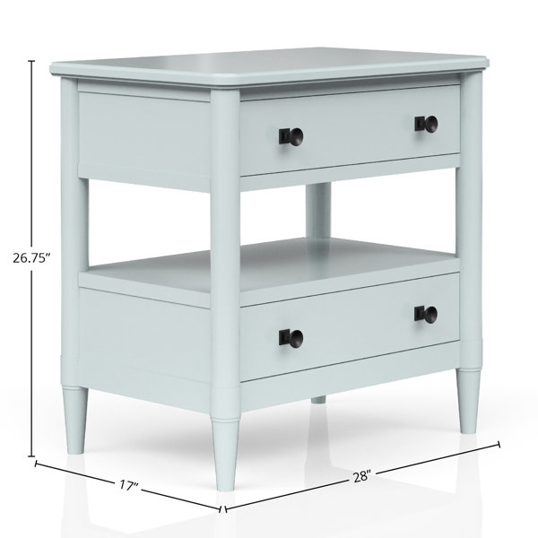 Rosecliff Heights Table de chevet bleue avec configuration à deux ...