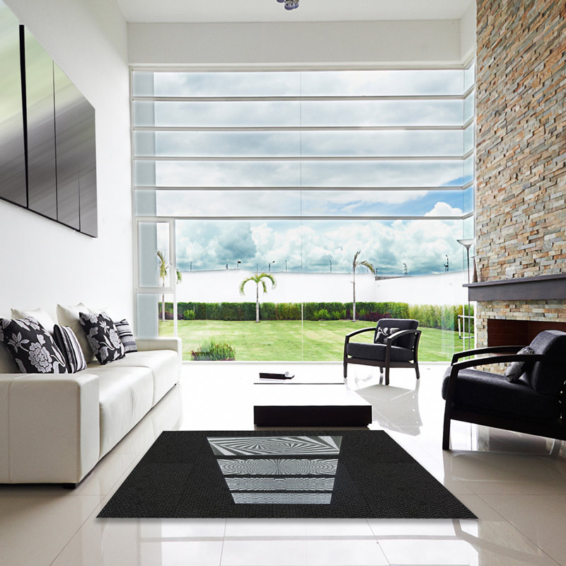 Tapis noir Kirtland, Carré 5 pi