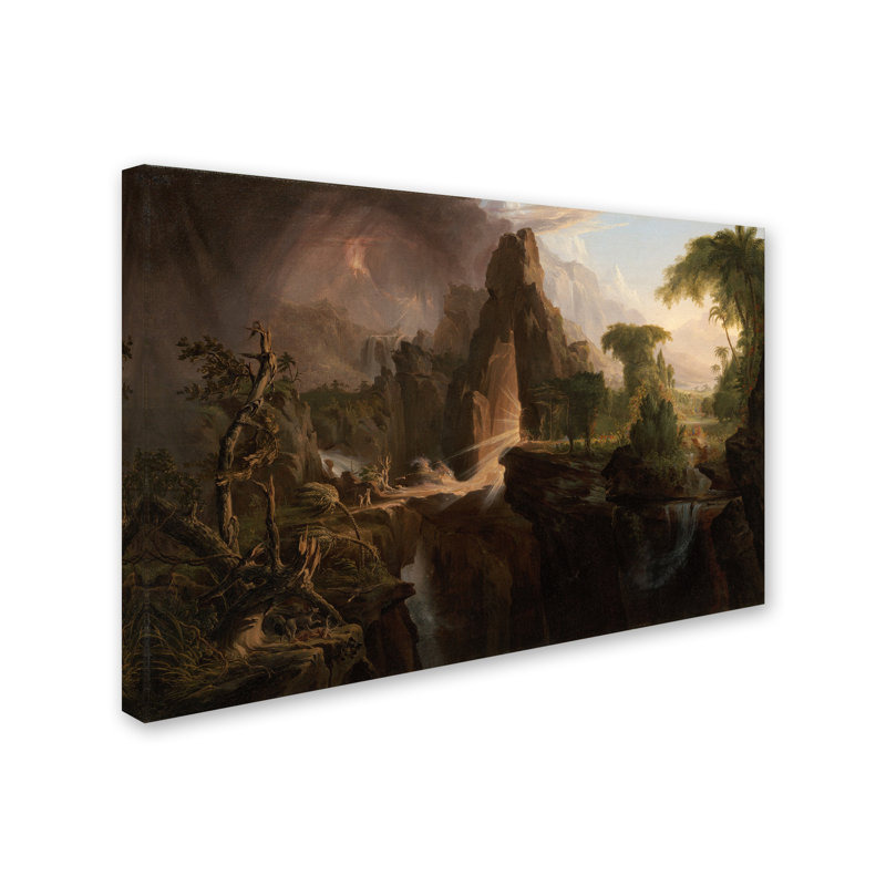 « expulsion from the jardin of eden », reproduction sur toile tendue, H 12 po x l 19 po
