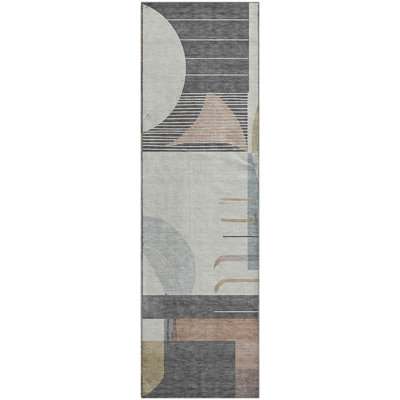 Premium Machine Washable Mehara AMF1694 Geometric Rug