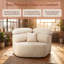 Méridienne moderne 53 po à une place, canapé enveloppant en chenille de conception pentagonale, fauteuil d'appoint modulaire avec 3 coussins, siège en mousse et ressorts de forme nuage, base antidérapante