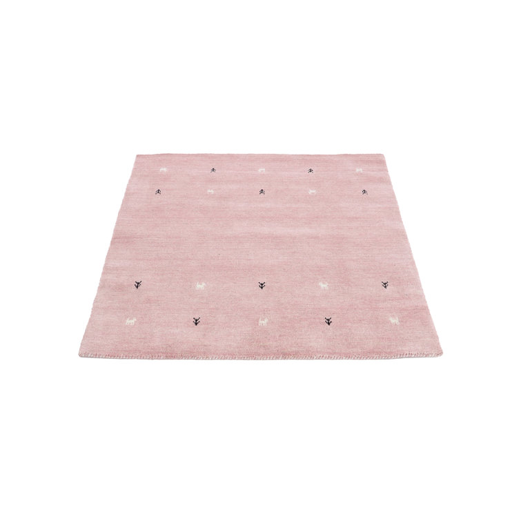 Handwoven Wool Gabbeh Uni Pink Rug