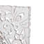 White Wooden Floral Handmade Intricately Carved Home Wall Decor with Mandala Design, 36" x 2" x 36"