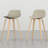2 Bar Height Stool - Natural Veneer And Foam Padding Seat Counter/bar Stools (2) Mid-century Style Wood Frame Back