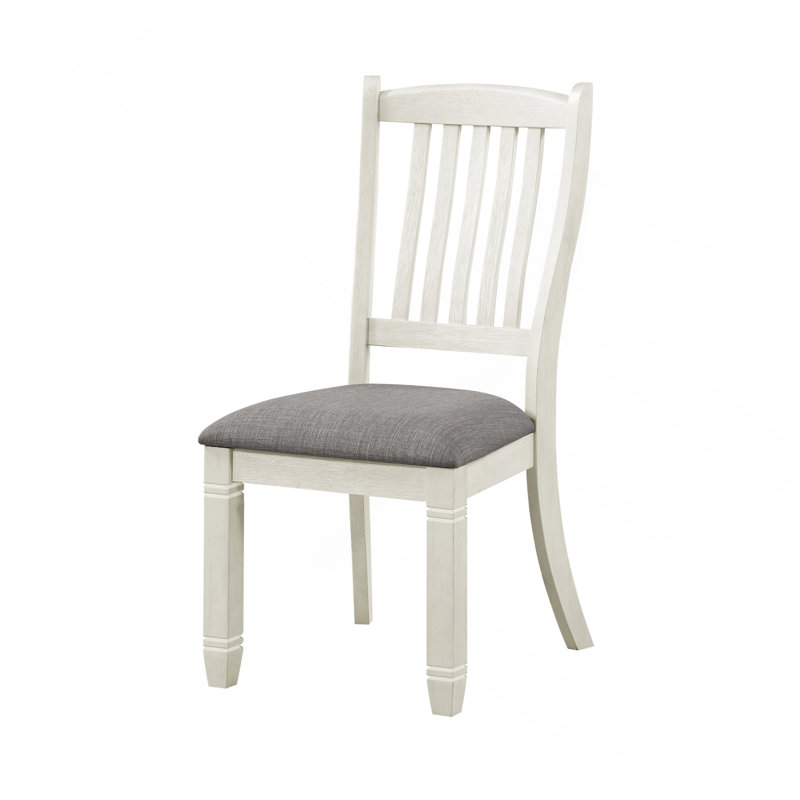 Ensemble de chaises de salle à manger de style décontracté à finition blanche antique 2 pièces