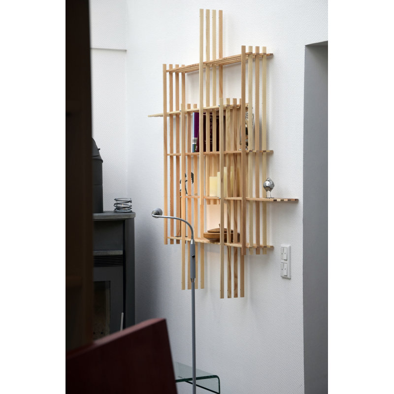 4 Piece Extraordinary Pine Solid Wood Floating Shelf with Adjustable Shelves