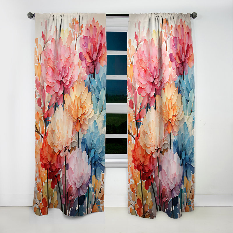 Brokaw - rideau de fougères - rideau occultant à motif floral - 1 panneau, L 52 po x L 63 po