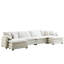 Velours côtelé rembourré - 4 places avec 2 repose-pieds, beige, tissu élégant de style repose-pieds moderne pour la maison, gris