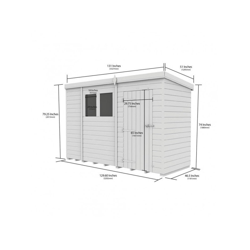 11x4 Pent Composite Shed