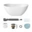 Baignoire de trempage autoportante en pierre 56,5 "x 32,27" Crescent