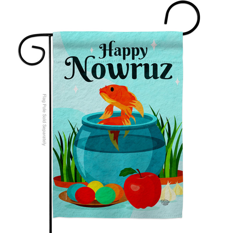 Drapeau de maison persan Nowruz, H 18,5 po x l 13 po