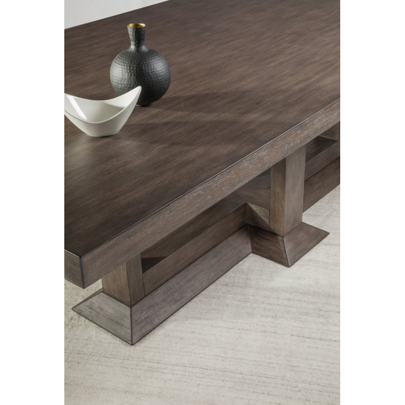 Cohesion Emissary 44"x96" Transitional Mahogany Dining Table in Warm Gray