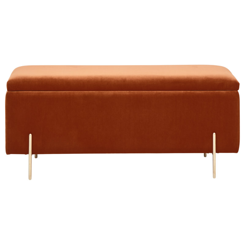Baringer Upholstered Storage Bench, Russet