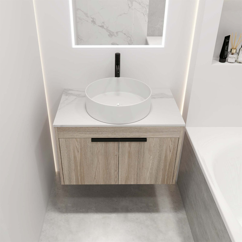 Ensemble de meuble-lavabo moderne 30 po avec lavabo en céramique