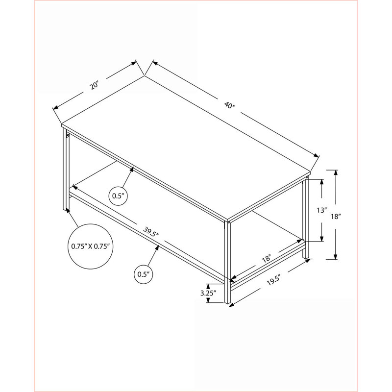 Table basse compacte en stratifié blanc avec pieds en métal gris pour les petits espaces de vie