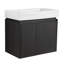 Meuble-lavabo 24 po avec lavabo en céramique, armoire flottante en bois, portes doubles, noir pour salle de bain, lavabo mural American Inspiration 24 po, armoire de rangement à porte en noir, design-1464671473