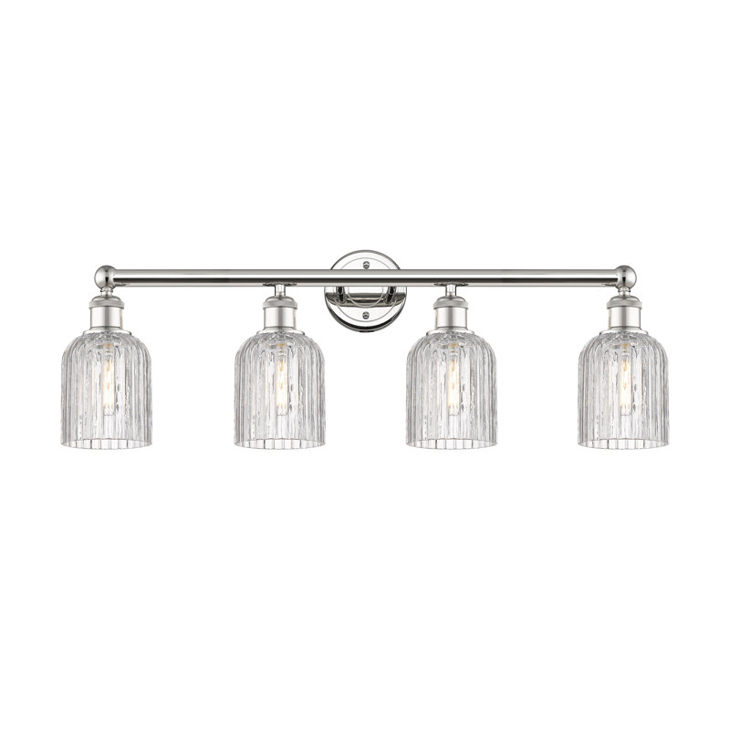Fiennes 4 - Light Dimmable Vanity Light, Clear, Polished Nickel