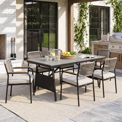 Ensemble de table de salle à manger toutes saisons, table et chaises d'extérieur pour le jardin et la cour